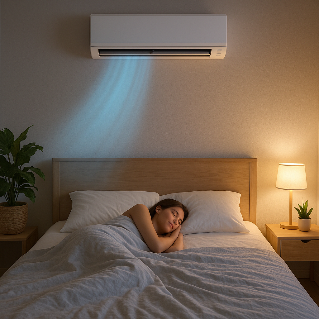 Schlafen-angenehm-kuehl-mit-einer-Klimanlage-im-Schlafzimmer